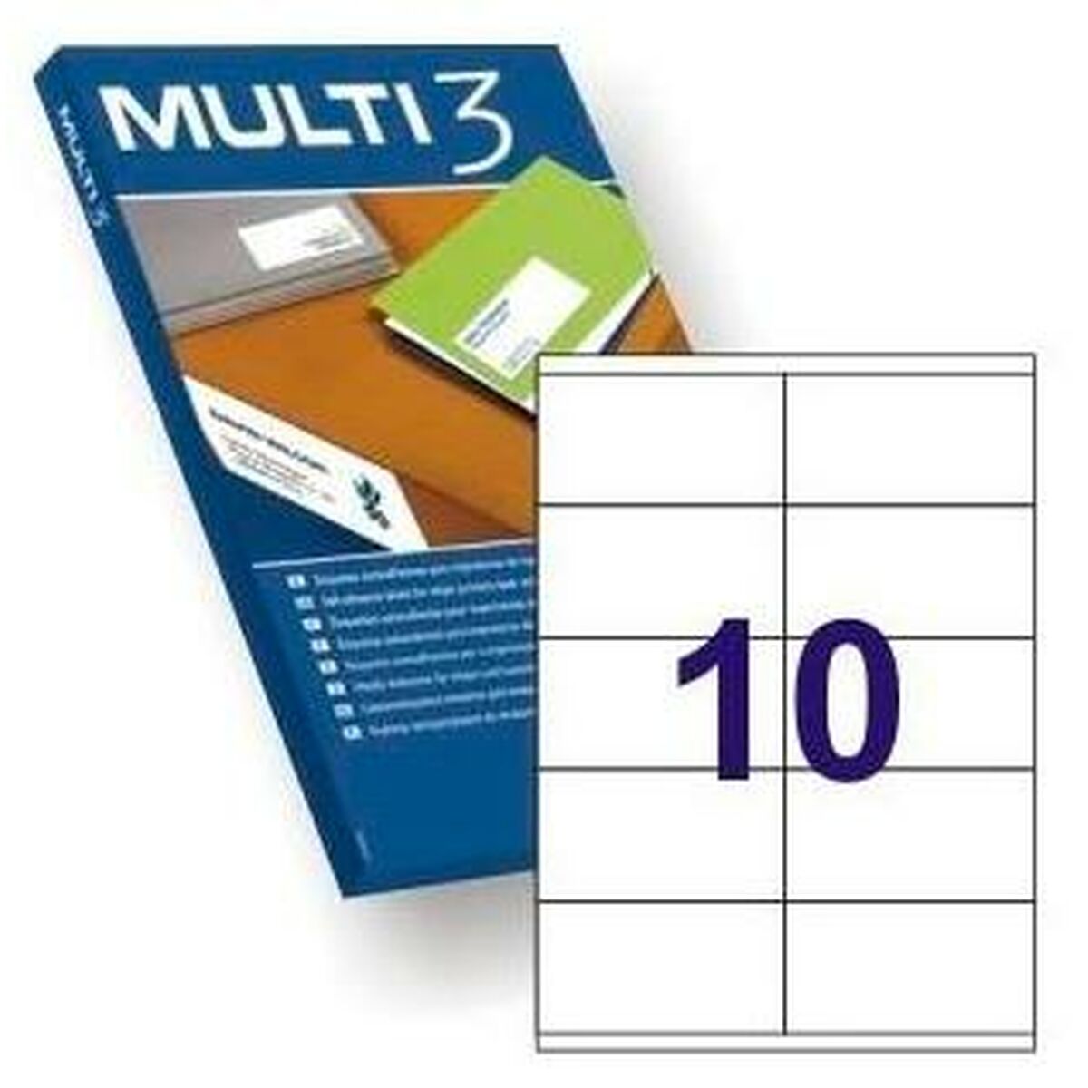 Клейкие этикетки MULTI 3 500 Листья 105 x 57 mm Белый-3