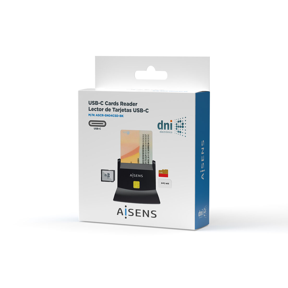 Ридер удостоверений личности Aisens ASCR-SN04CSD-BK Чёрный-3