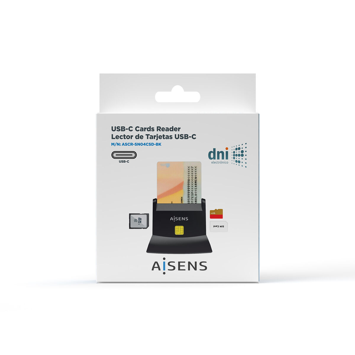Ридер удостоверений личности Aisens ASCR-SN04CSD-BK Чёрный-4