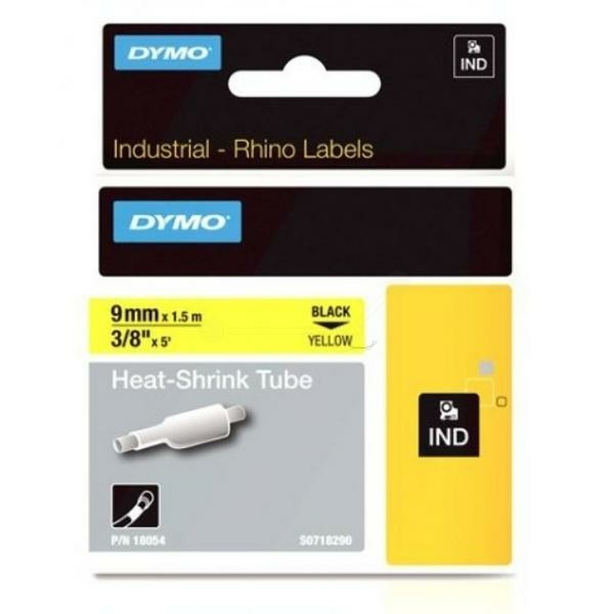 Ламинированная лента для фломастеров Rhino Dymo ID1-9 Жёлтый Чёрный 9 x 1,5 mm (5 штук)-2