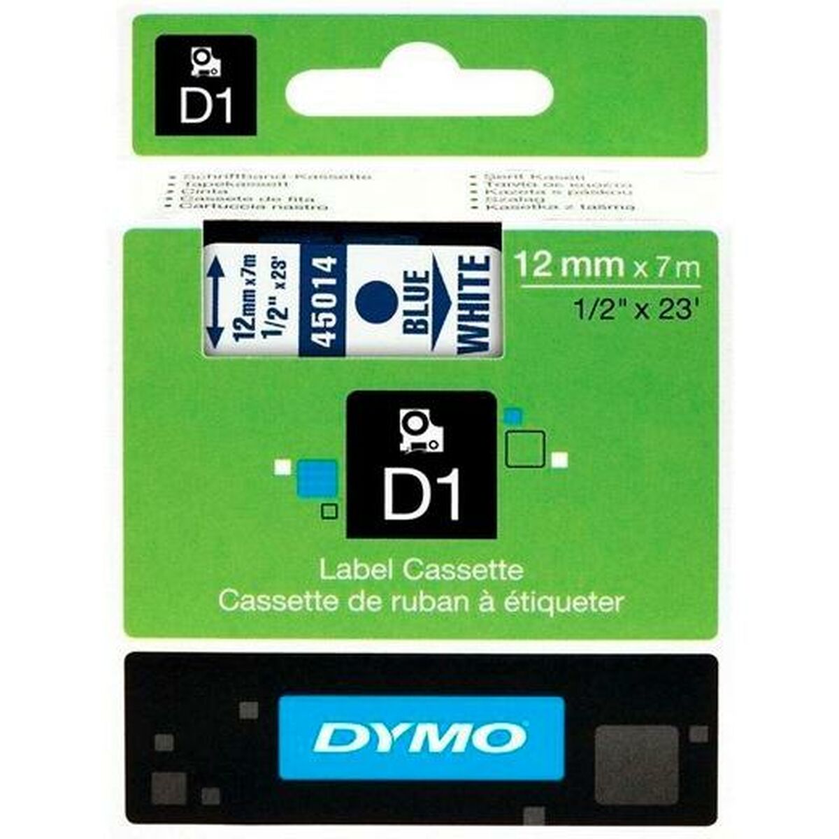 Ламинированная лента для фломастеров Dymo D1 45014 12 mm LabelManager™ Белый Синий Чёрный (5 штук)-2