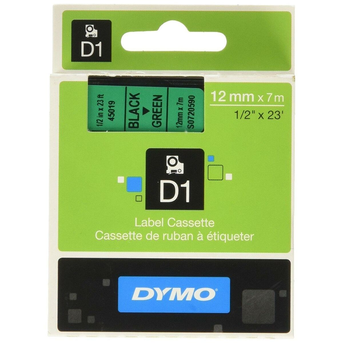 Ламинированная лента для фломастеров Dymo D1 45019 12 mm LabelManager™ Зеленый Чёрный (5 штук)-2