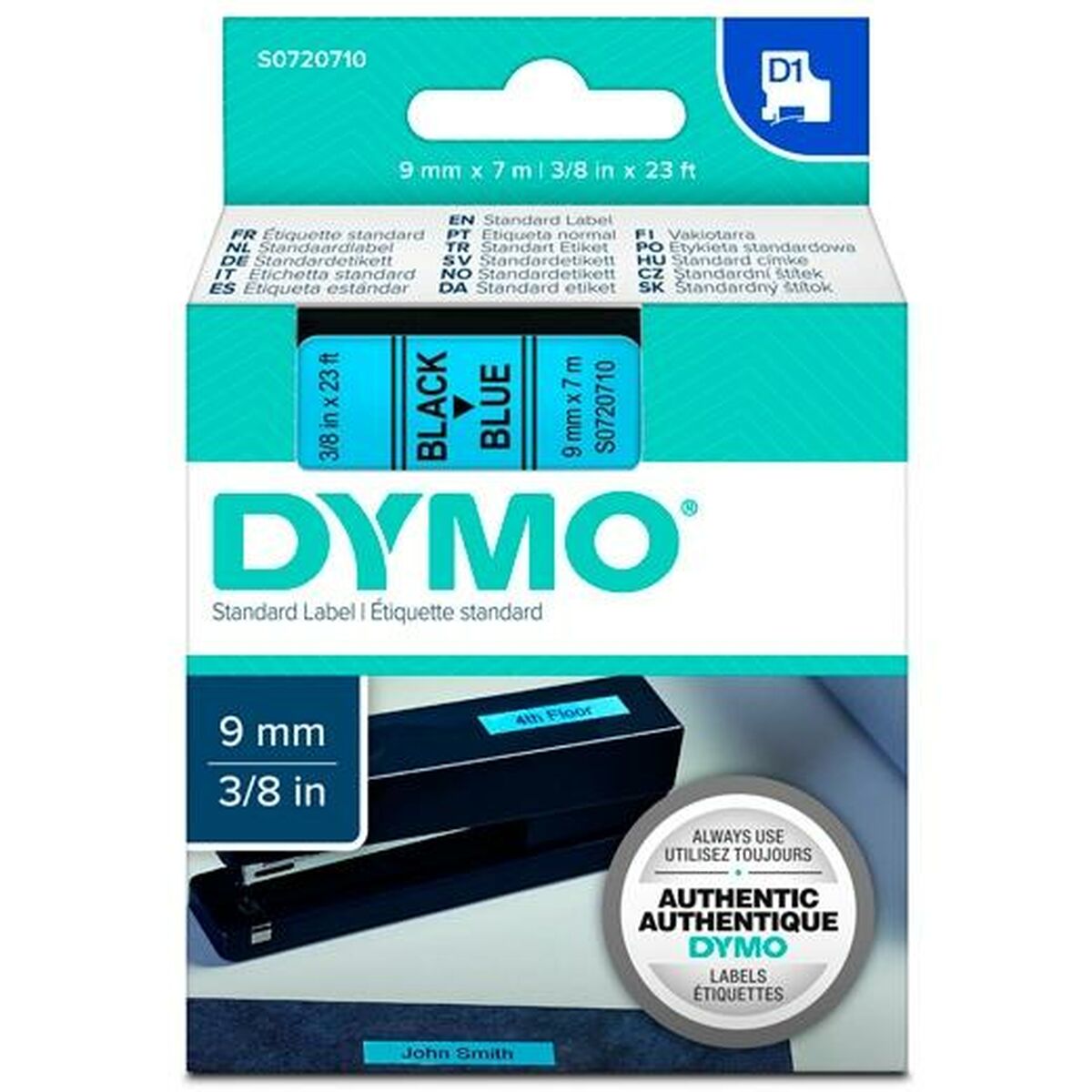 Ламинированная лента для фломастеров Dymo D1 40916 9 mm LabelManager™ Чёрный Синий (5 штук)-2