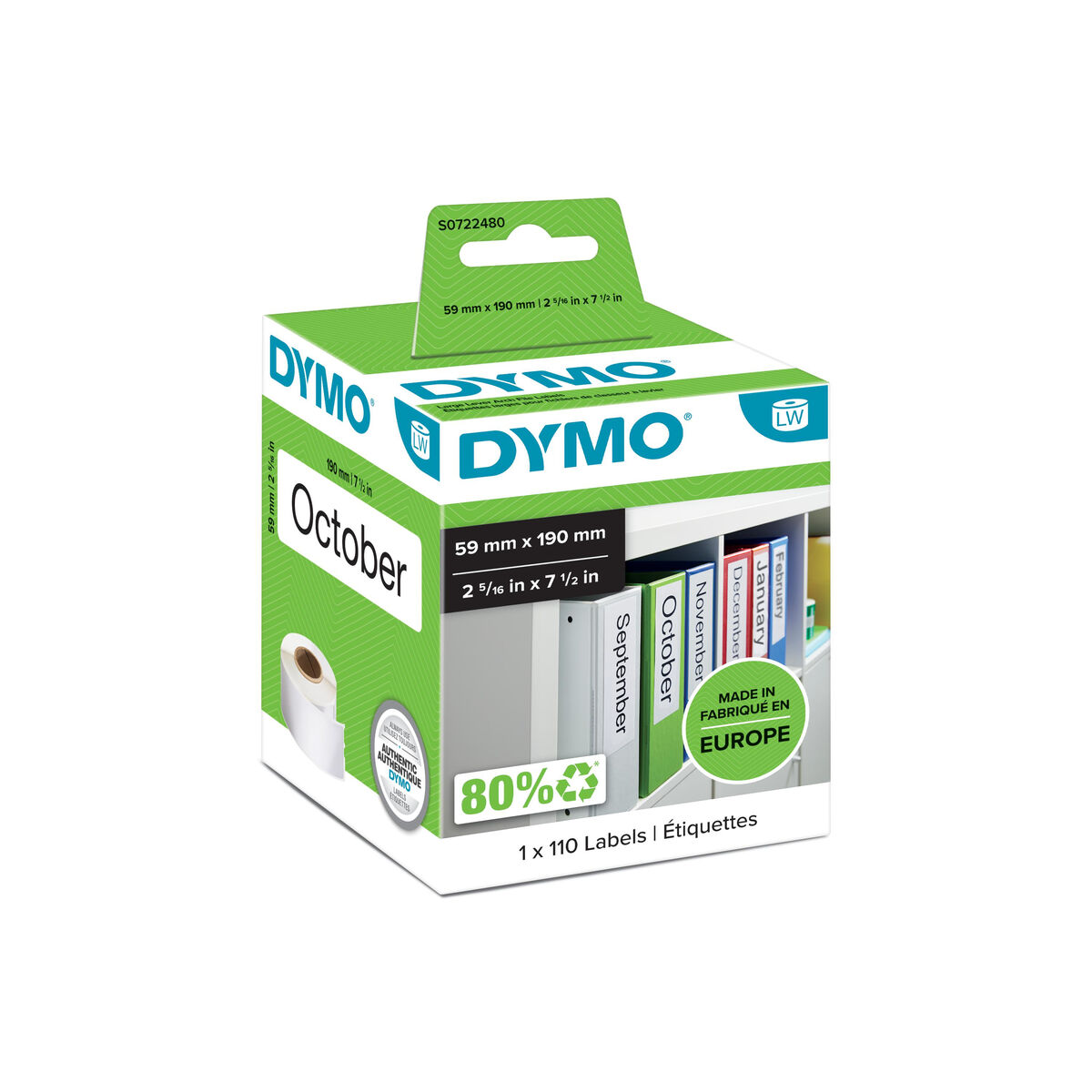 Этикетки для принтера Dymo 99019 59 x 190 mm LabelWriter™ Белый Чёрный (6 штук)-2