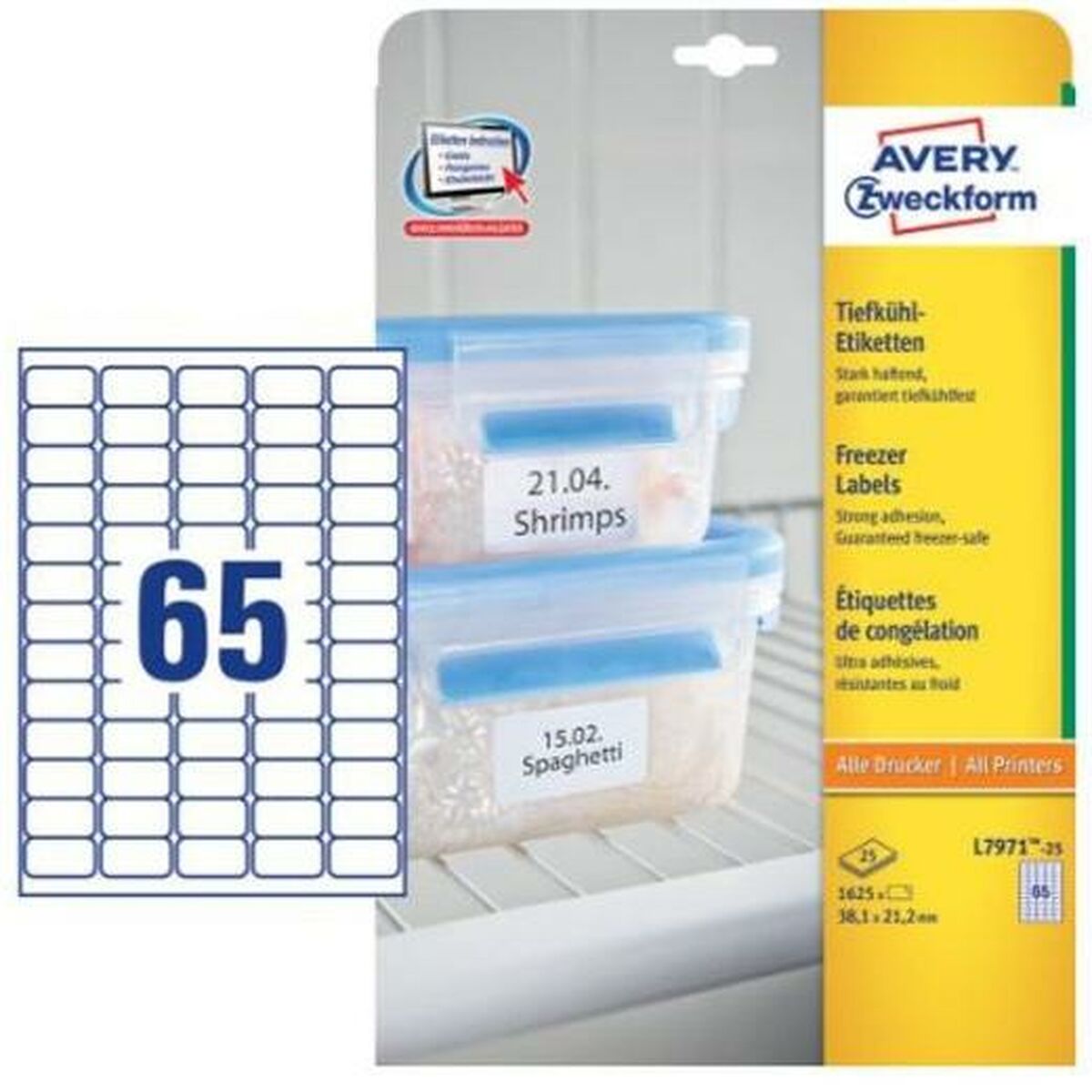 Этикетки для принтера Avery L7971 Белый 25 Листья 38,1 x 21,1 mm (5 штук)-2
