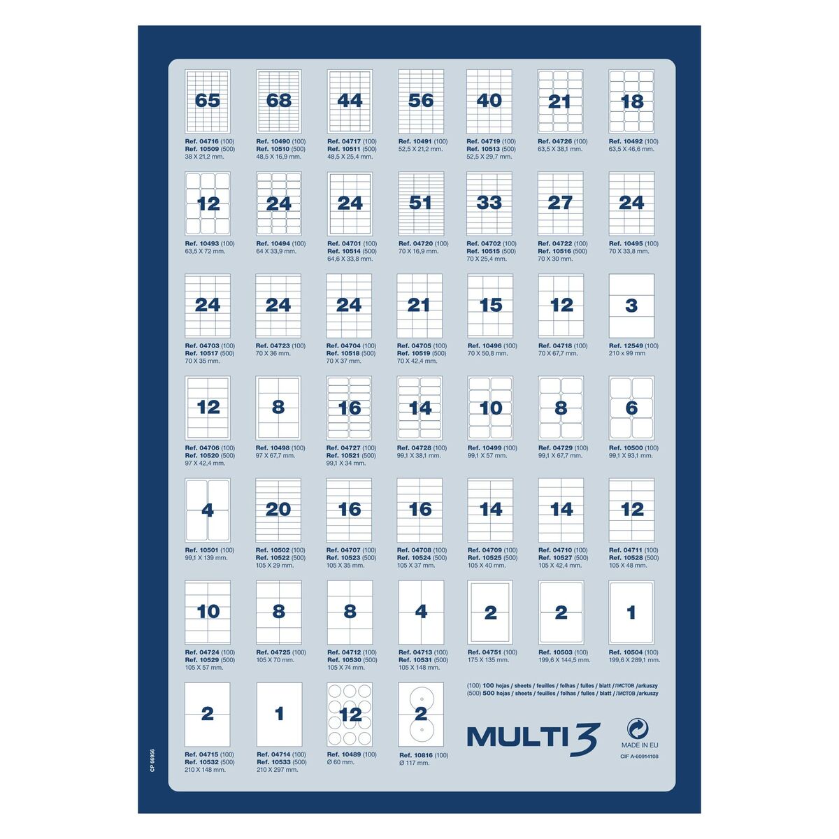 Этикетки для принтера MULTI 3 04727 Белый 100 Листья 99,1 x 34 mm-2