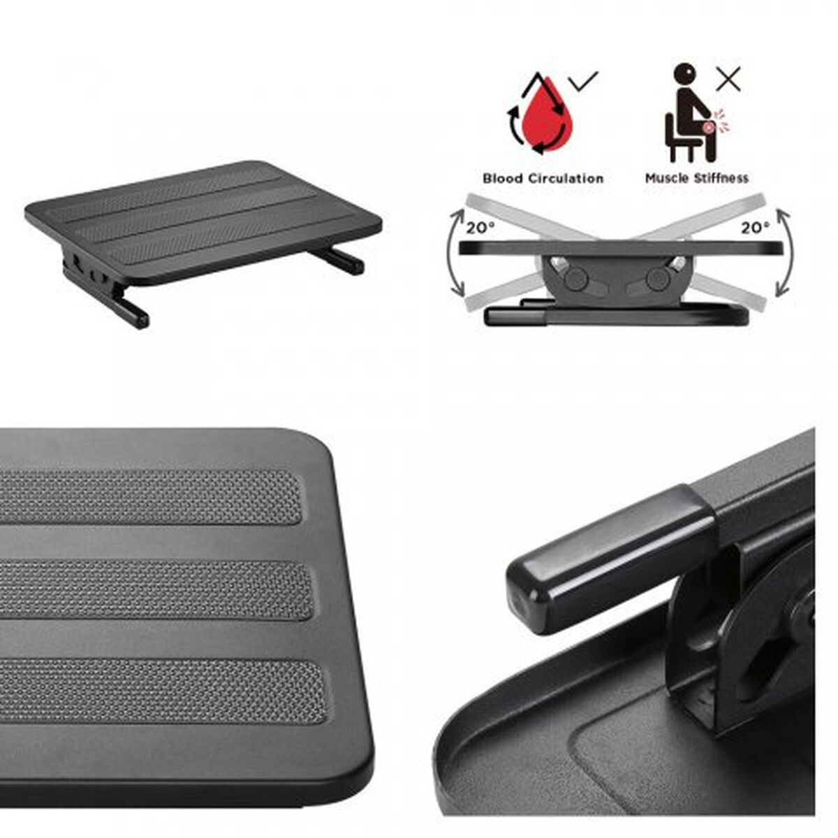 MacLean footrest MC-831 Black 30 cm-5