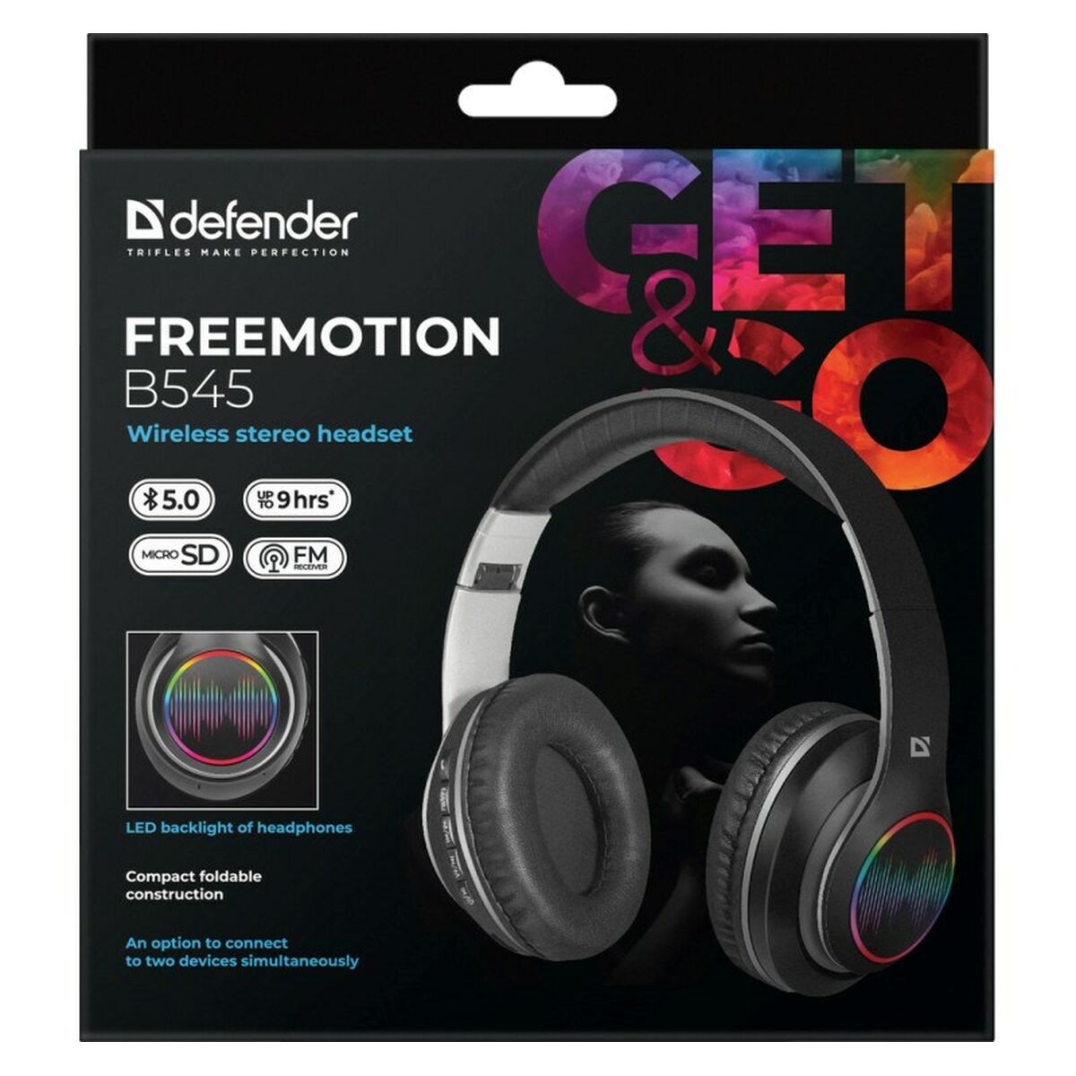 Bluetooth-наушники с микрофоном Defender FreeMotion B545 Чёрный Красный Разноцветный-8