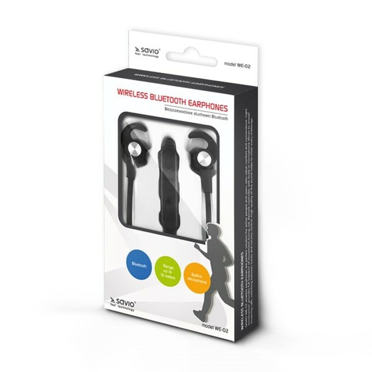Спортивные Bluetooth-наушники Savio WE-02 Чёрный-2