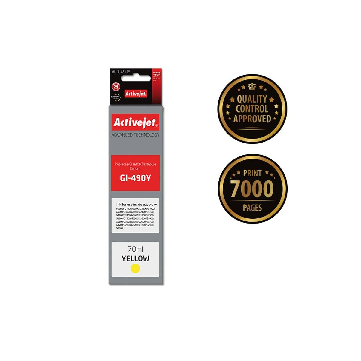 Activejet Orijinal Mürekkep Kartuşu AC-G490Y Sarı-2