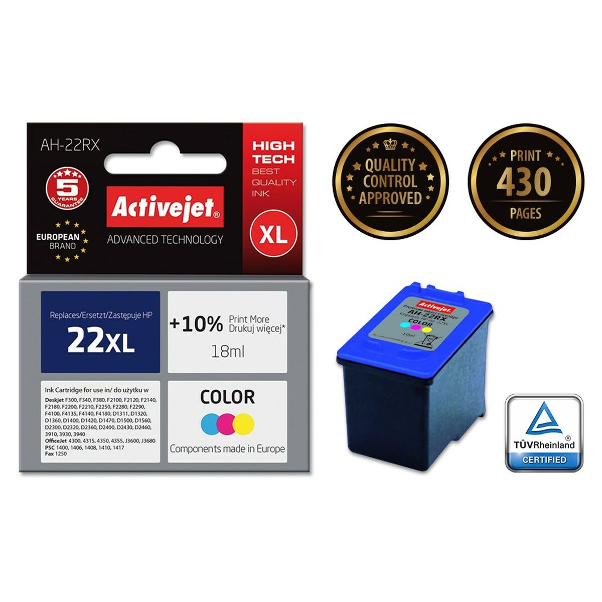 Activejet Original Ink Cartridge AH-22RX Pink/Yellow-2