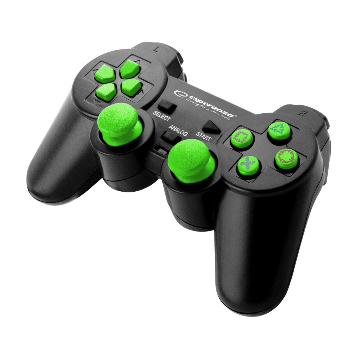 Игровой пульт Esperanza EGG107G USB 2.0 Чёрный Зеленый PC PlayStation 3-2