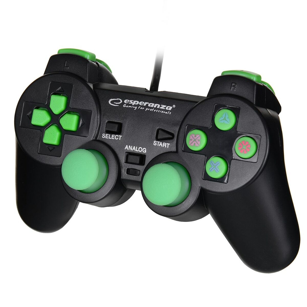 Игровой пульт Esperanza EGG107G USB 2.0 Чёрный Зеленый PC PlayStation 3-3