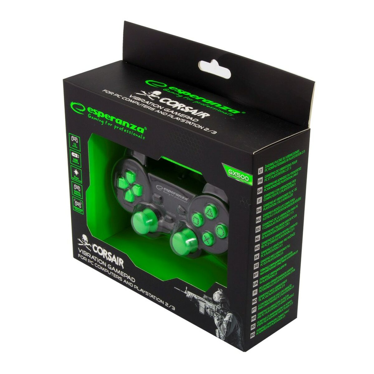 Игровой пульт Esperanza Corsair GX500 USB 2.0 Чёрный PC PlayStation 3 PlayStation 2-3