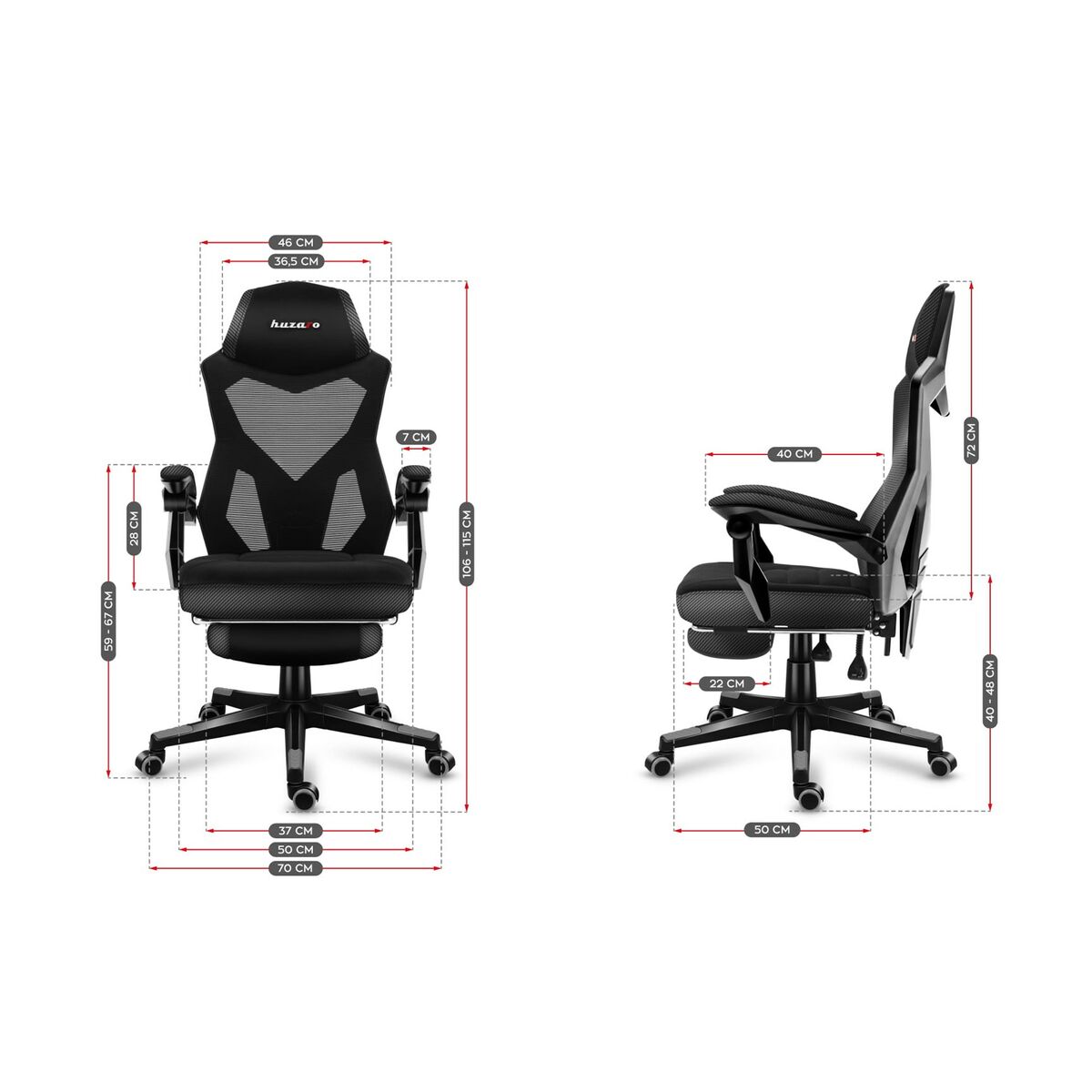 Стул Gaming Huzaro HZ-Combat 3.0 Carbon            Серый-6