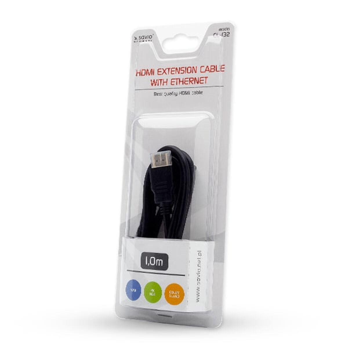 HDMI-HDMI Savio cable CL-132 Black 1 m-2