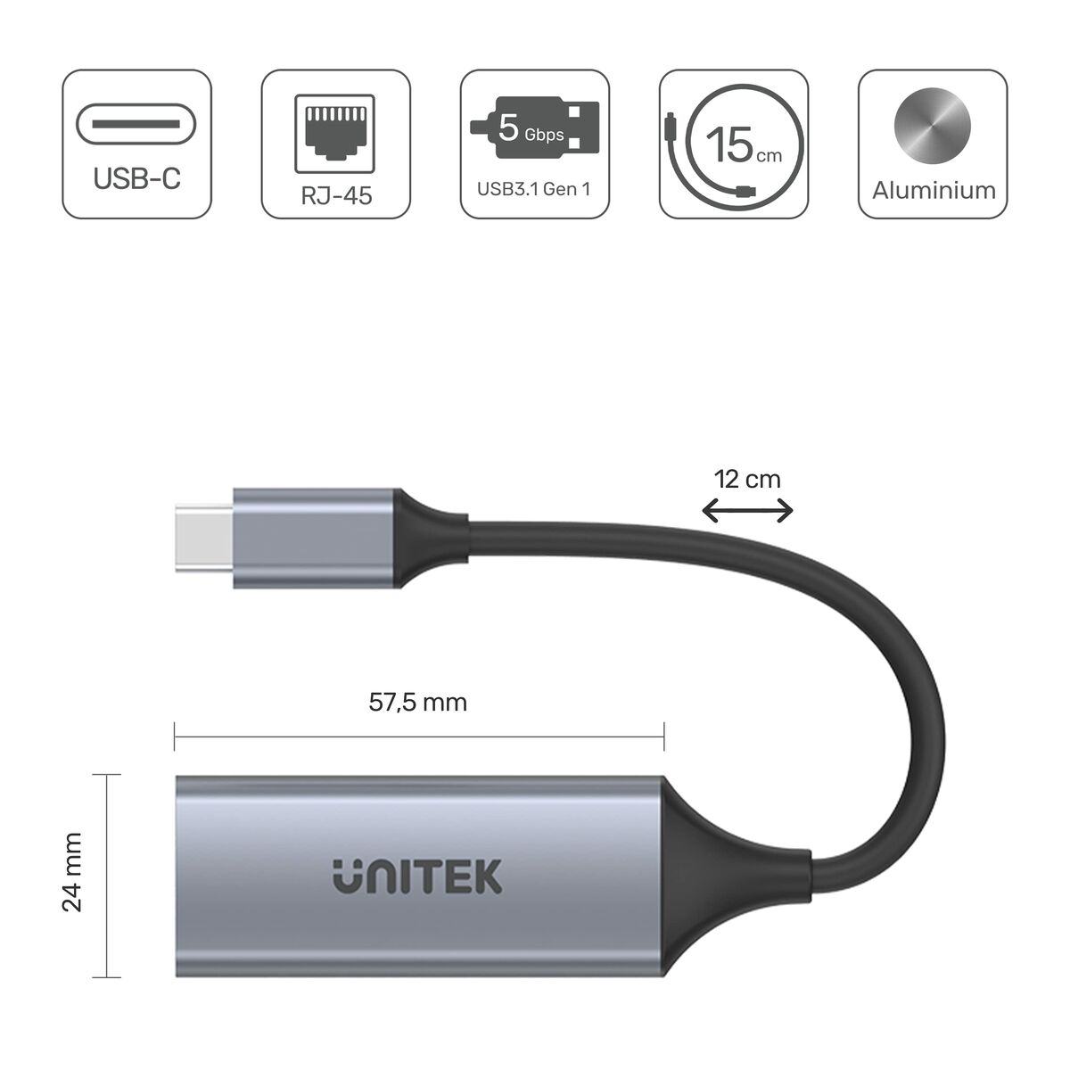 USB adapter - Ethernet Unitek U1312A 50 cm-4