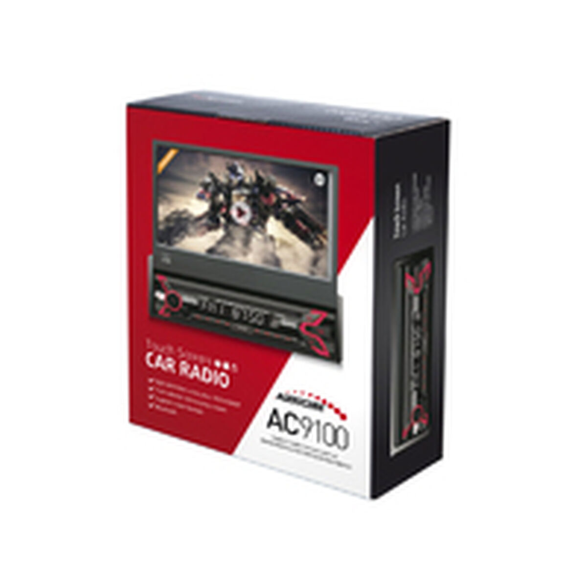 Автомобильная радиомагнитола с CD AudioCore AC9100 Чёрный Красный-4