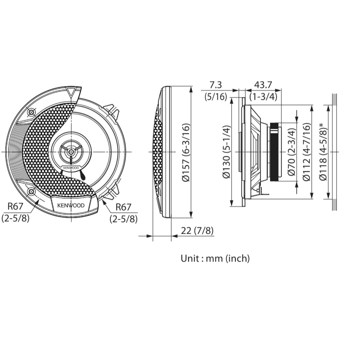 Автомобильные динамики Kenwood KFC-S1366 2 Предметы (2 штук)-2