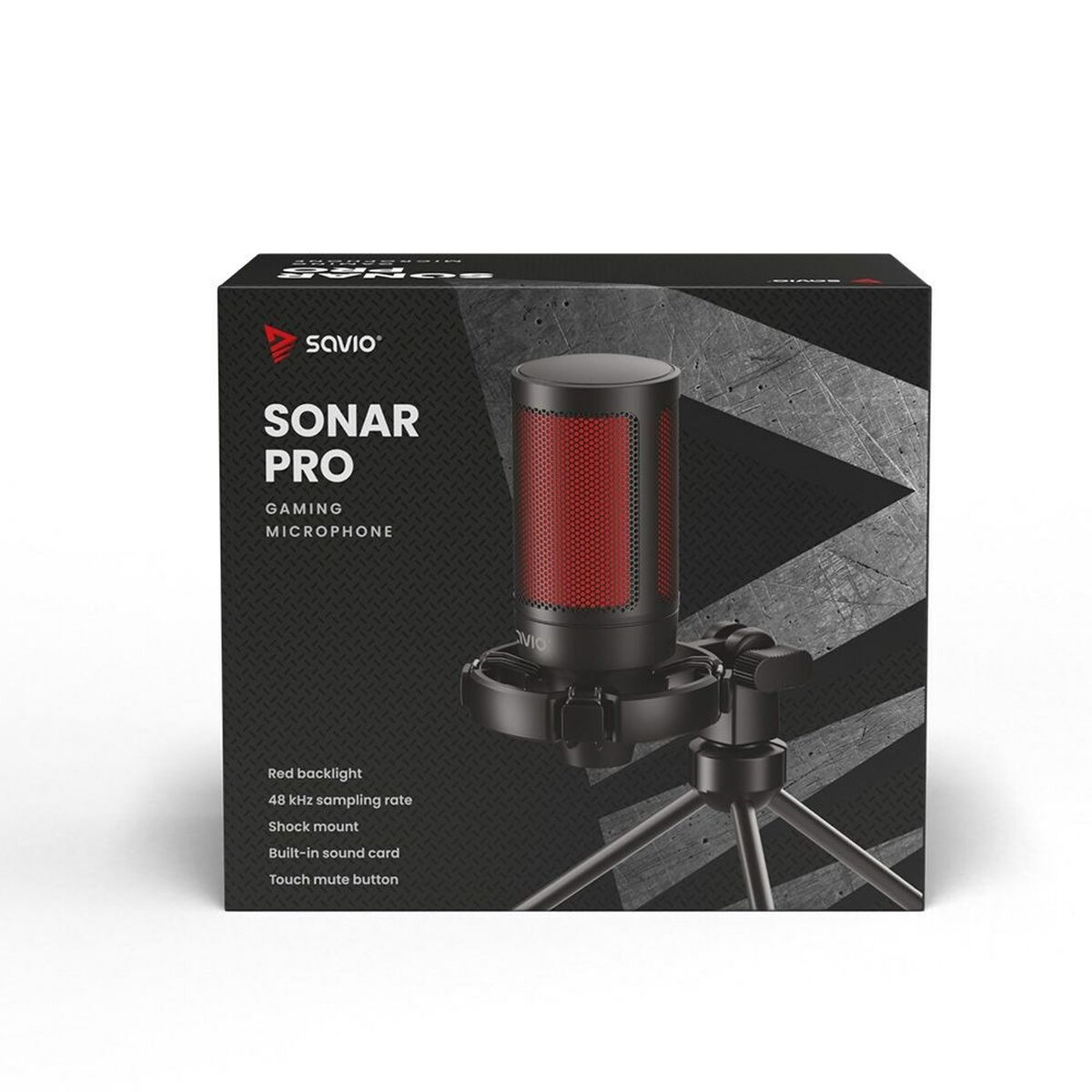 Настольный микрофон Savio SONAR PRO 01 Чёрный Красный-4