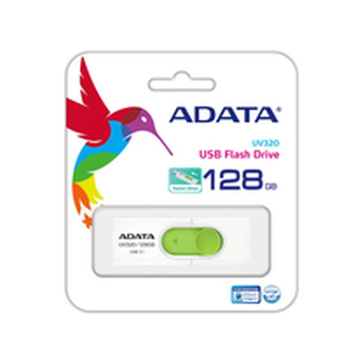 USВ-флешь память Adata UV320 Зеленый Белый/Зеленый 128 Гб-4