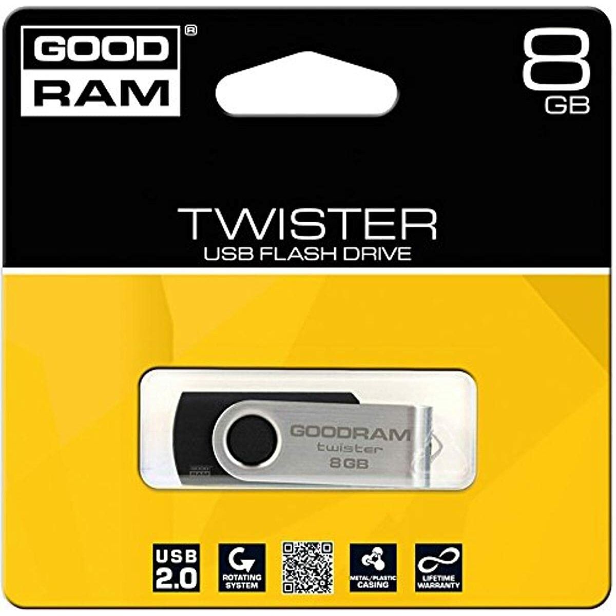 USВ-флешь память GoodRam UTS2 USB 2.0 Чёрный Чёрный/Серебристый Серебристый 8 Гб-2