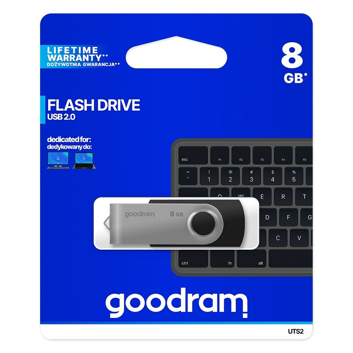 USВ-флешь память GoodRam UTS2 USB 2.0 Чёрный Чёрный/Серебристый Серебристый 8 Гб-5