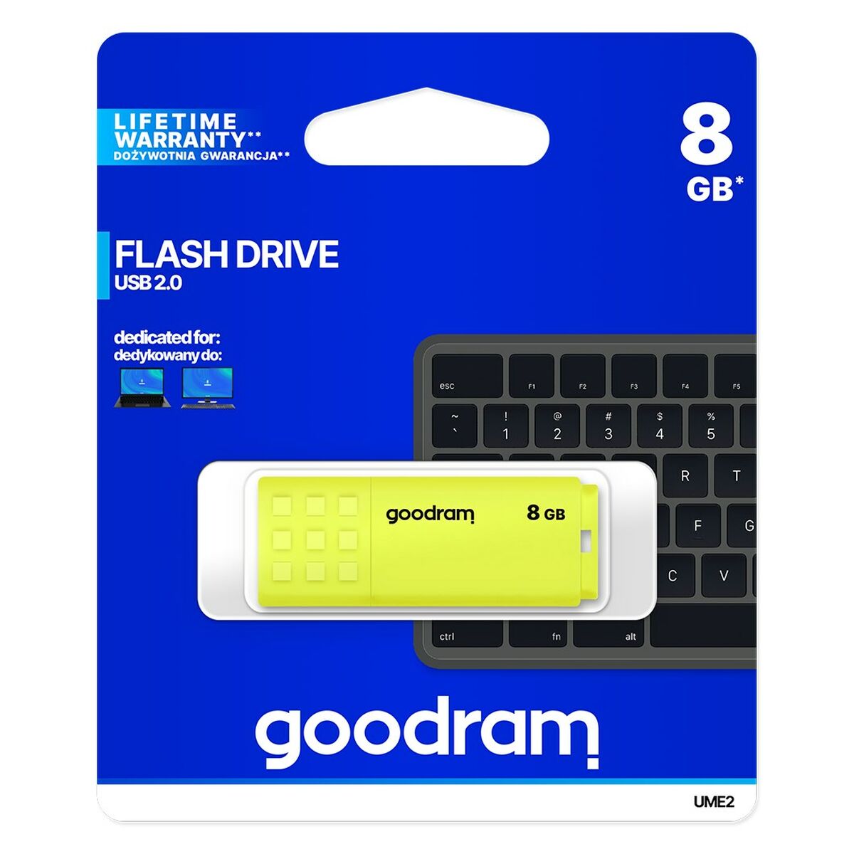 USВ-флешь память GoodRam UME2 Жёлтый 8 Гб-7