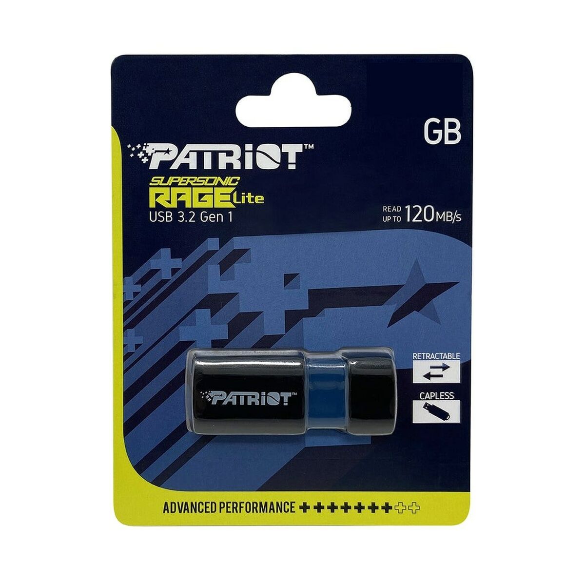 USВ-флешь память Patriot Memory Supersonic Rage Lite Чёрный Черный/Синий 32 GB-4