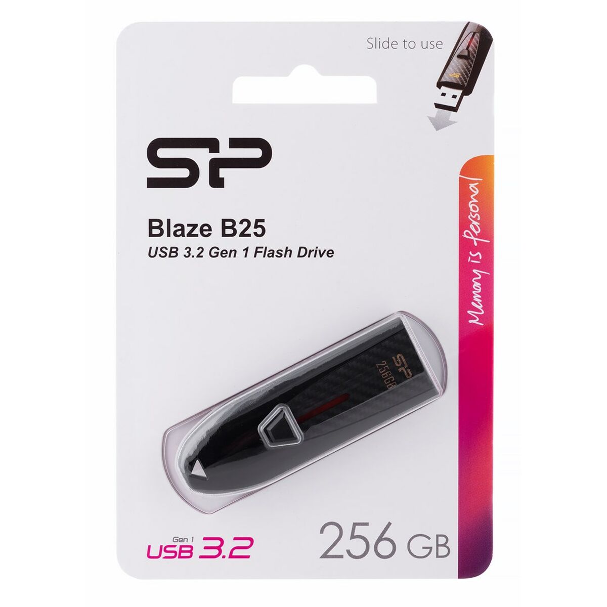 USВ-флешь память Silicon Power Blaze B25 Чёрный 256 GB-4