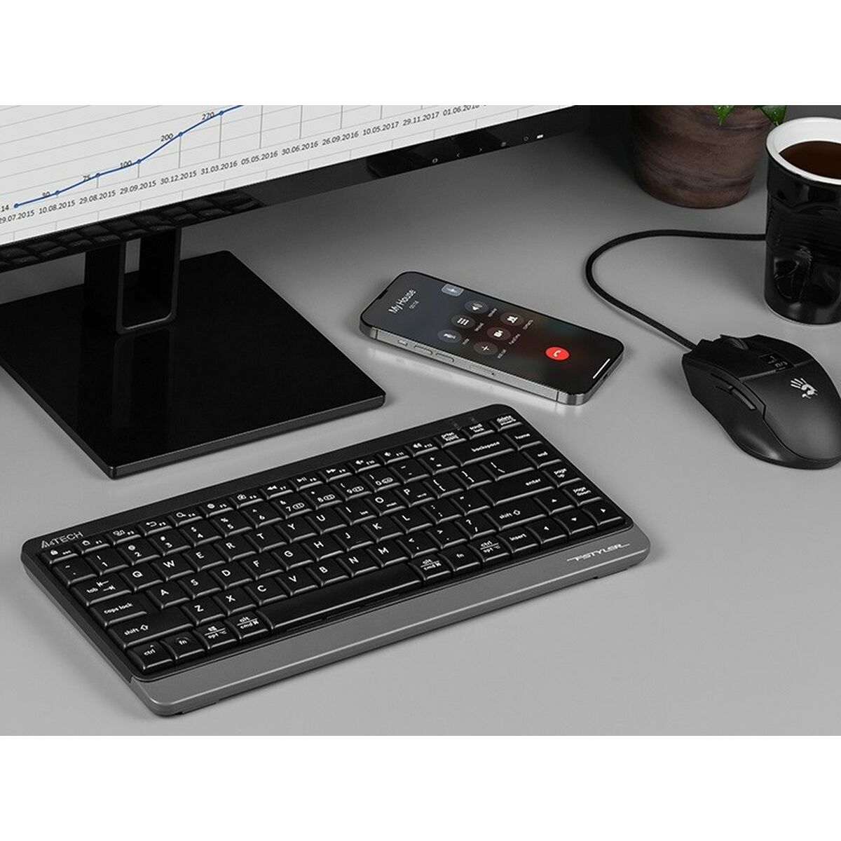 Клавиатура A4 Tech A4TKLA47124 Белый Английский-3