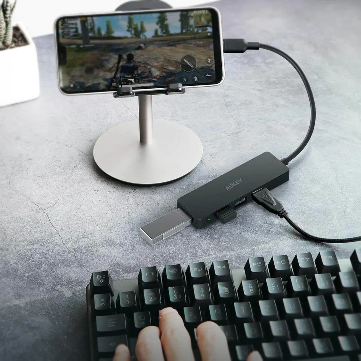 USB-разветвитель Aukey CBC64 Чёрный-3