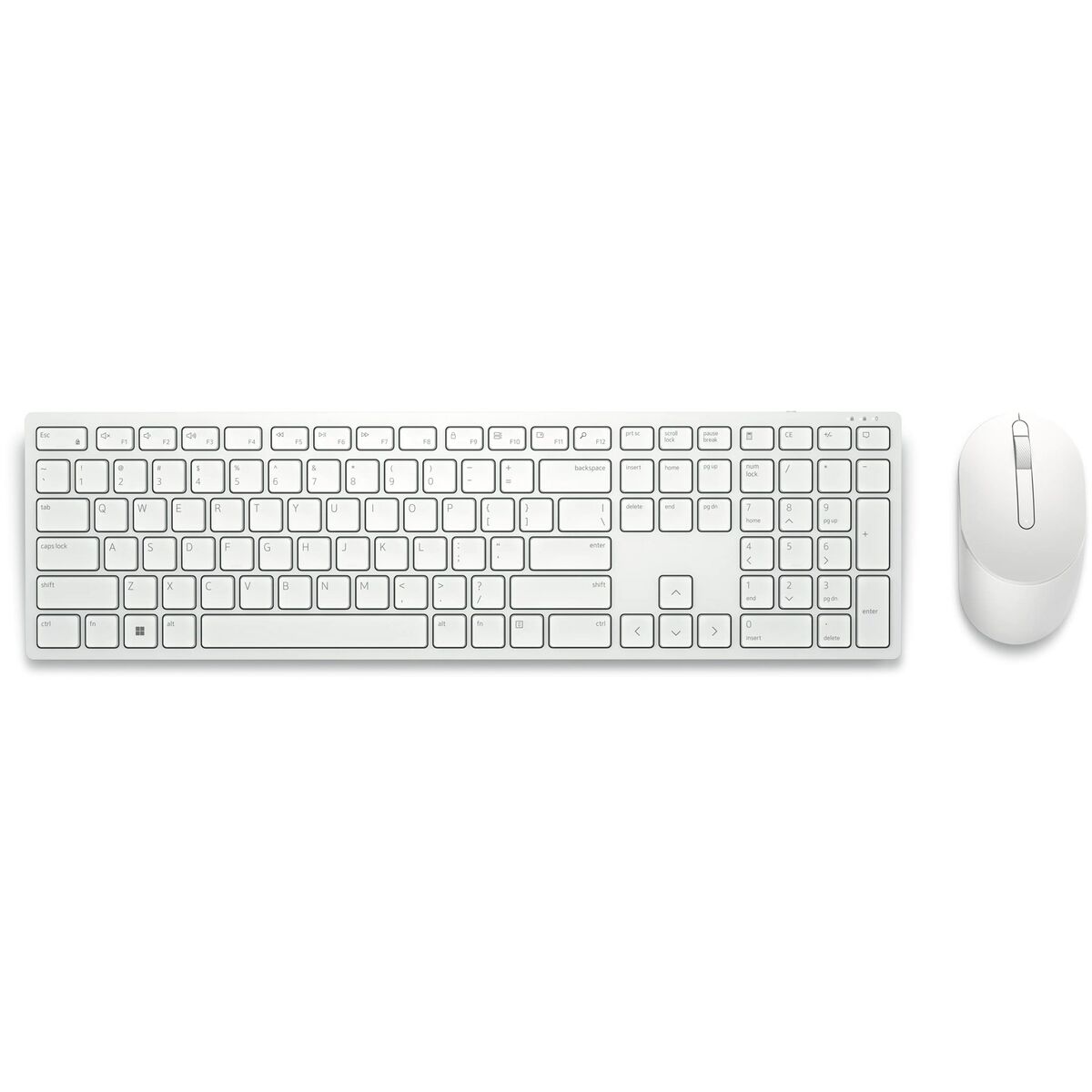 Клавиатура и беспроводная мышь Dell KM5221W-WH Белый Qwerty US-2