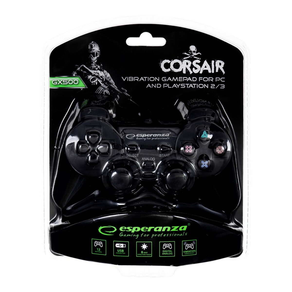 Беспроводный игровой пульт Esperanza Corsair GX500 Чёрный PC PlayStation 3 PlayStation 2-2