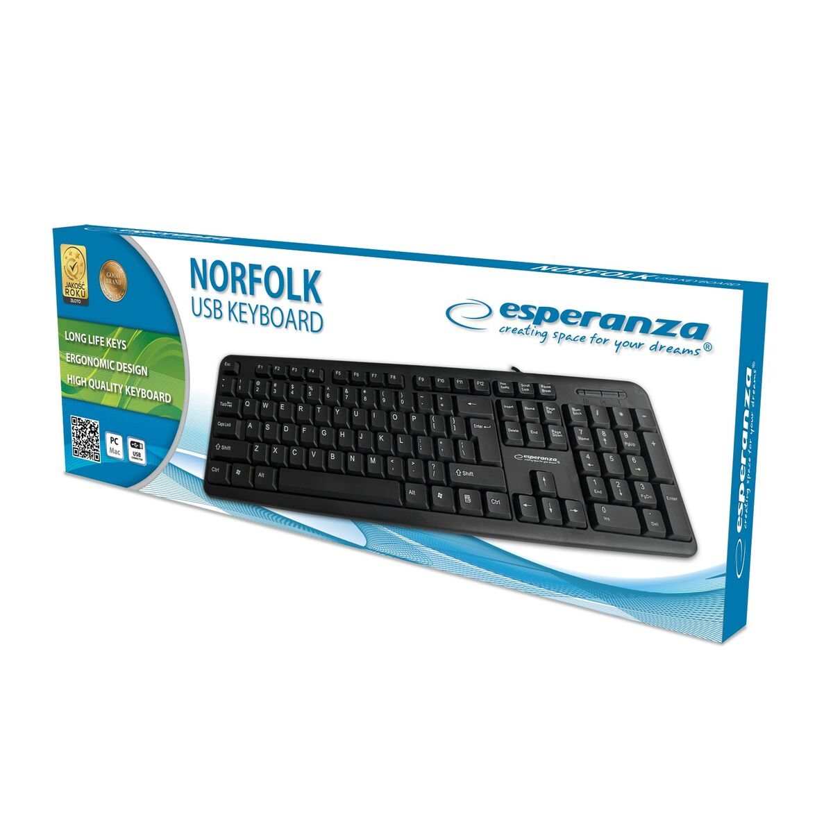 Клавиатура Esperanza EK139 Чёрный Монохромный Польский QWERTY-2