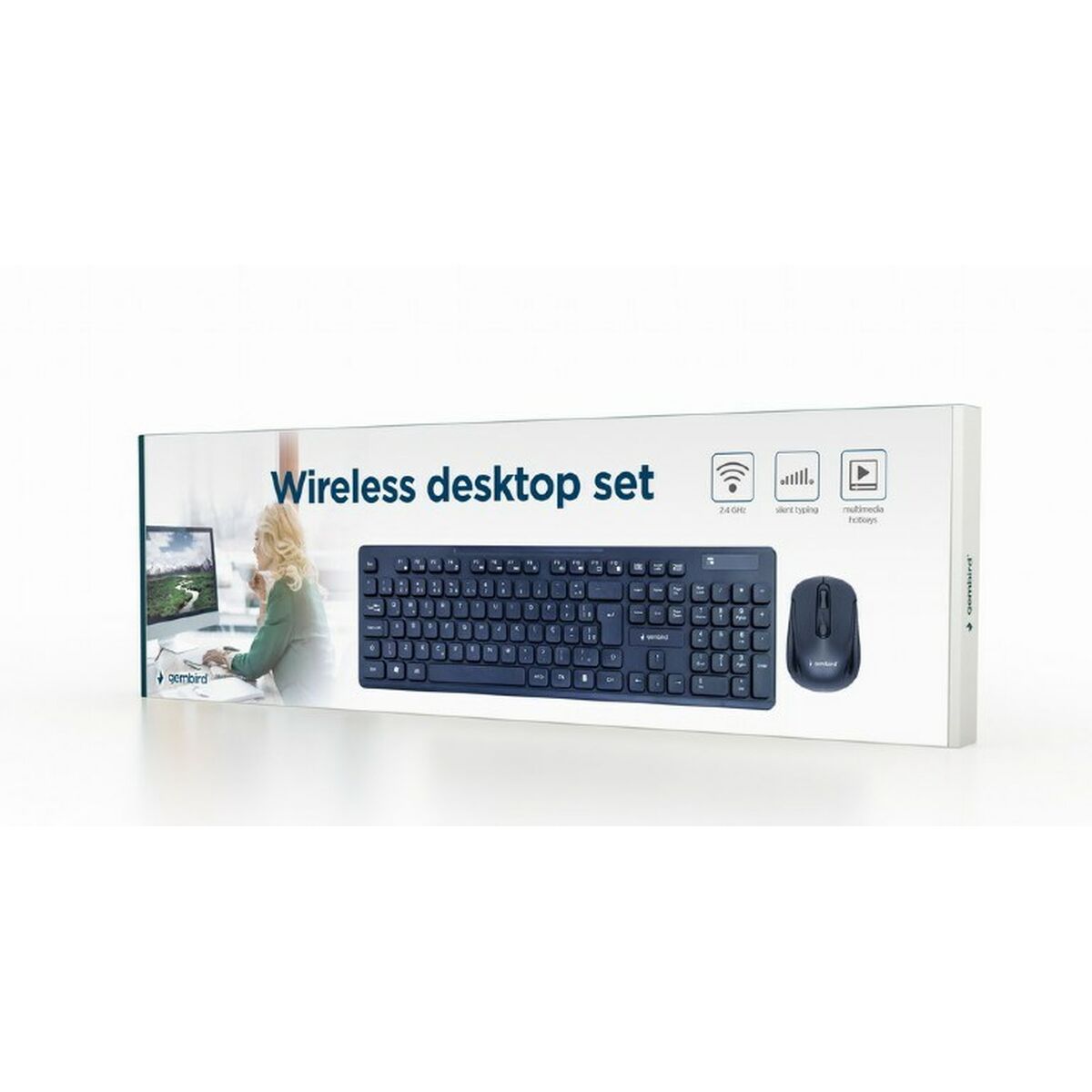 Клавиатура и мышь GEMBIRD KBS-WCH-03 Qwerty UK Чёрный Монохромный QWERTY Qwerty US-2