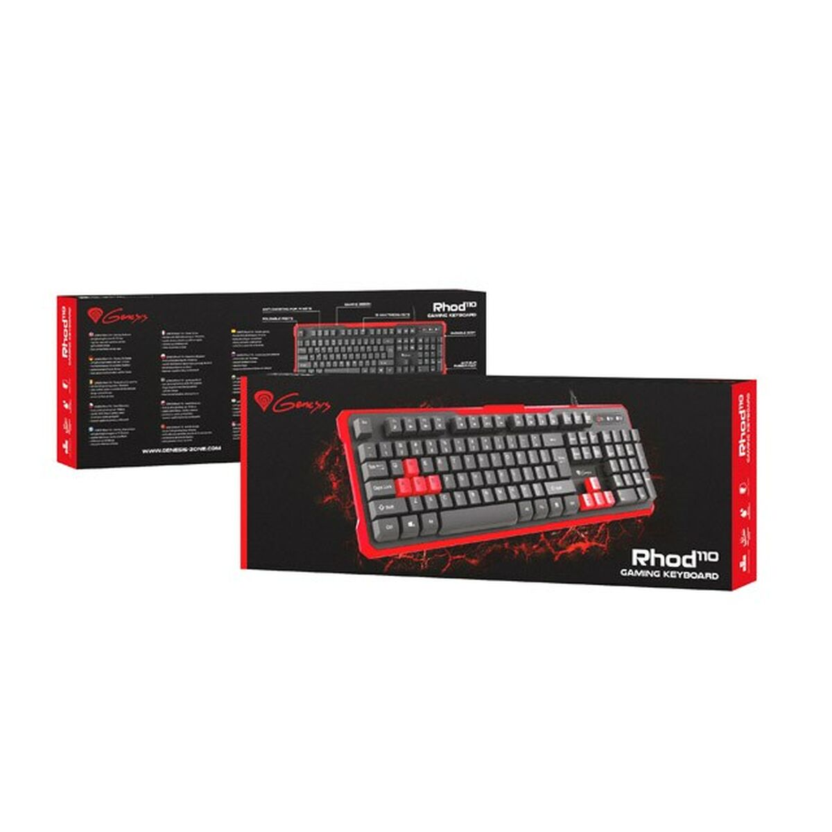 Клавиатура Natec RHOD 110 Чёрный Красный Черный/Красный-2