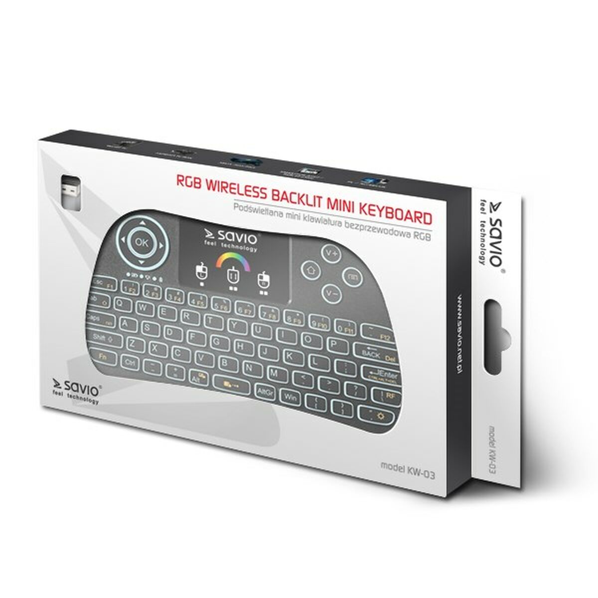 Клавиатура Savio KW-03 QWERTY Английский Чёрный Qwerty US-2