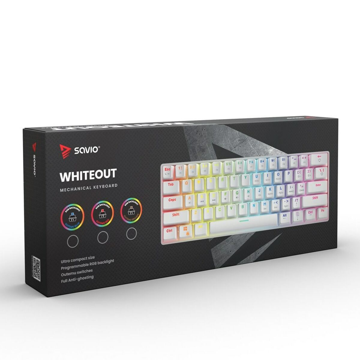 Клавиатура Savio Whiteout Белый Разноцветный Английский QWERTY-7