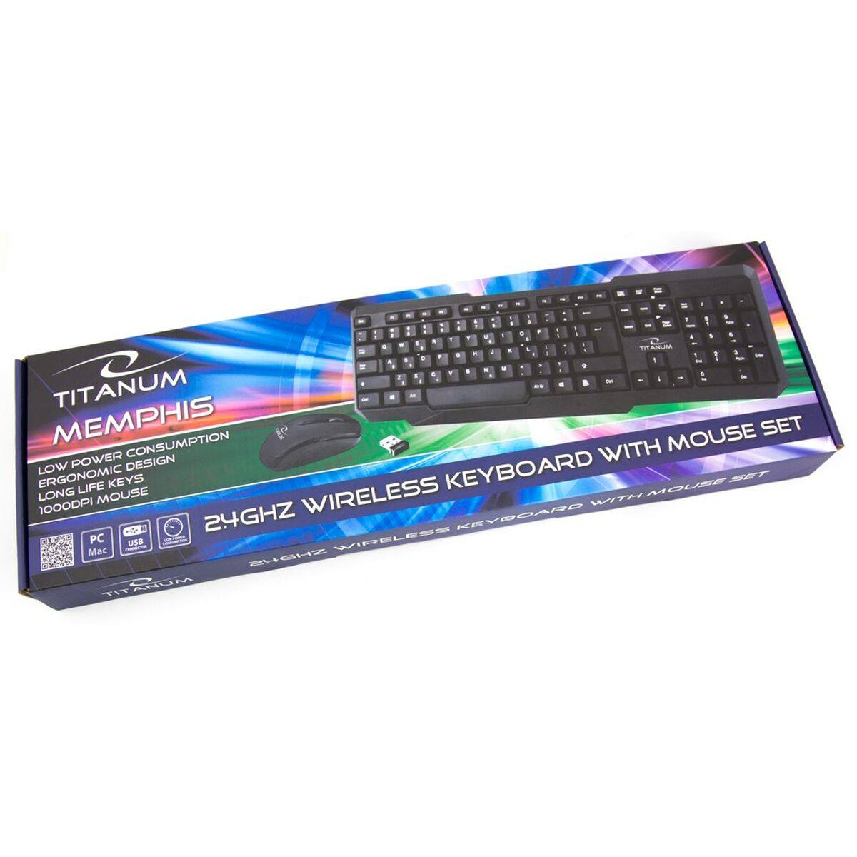 Клавиатура и мышь Titanum TK108 Чёрный Qwerty US-4