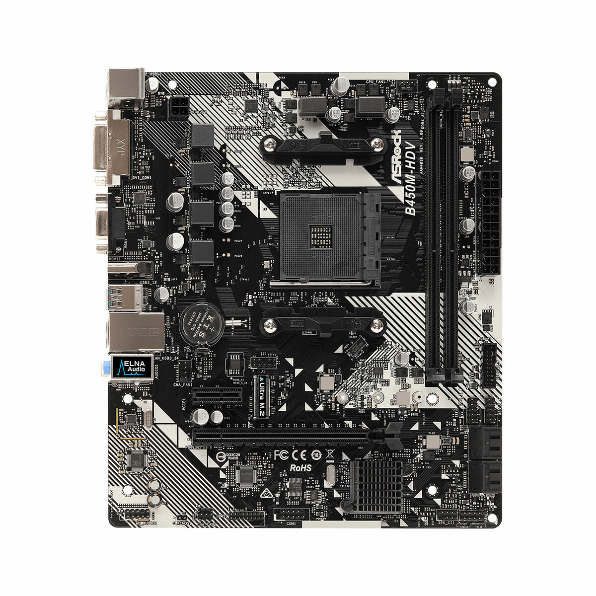 Материнская плата ASRock B450M-HDV R4.0 AMD AM4 AMD B450 AMD-5