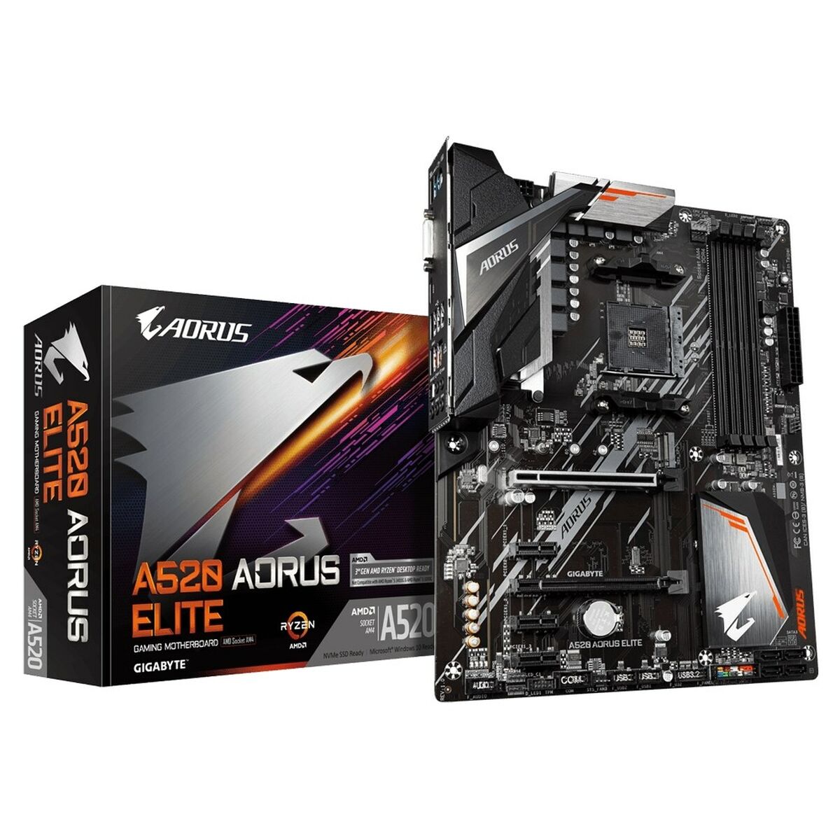 Материнская плата Gigabyte A520 AORUS ELITE AMD A520 AMD AMD AM4-2