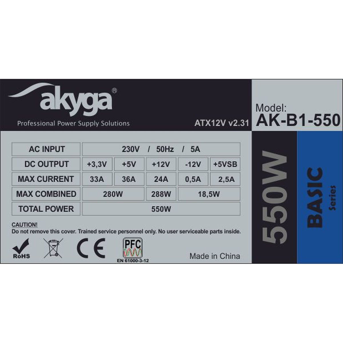 Источник питания Akyga AK-B1-550 ATX 550 W-4