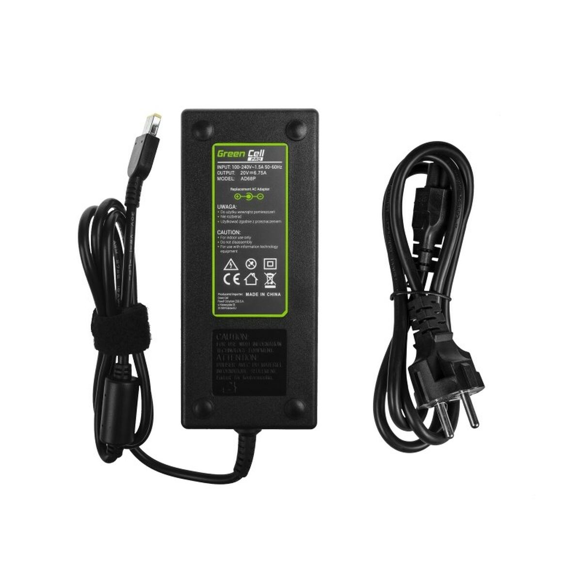 خلية خضراء AD68P شاحن كمبيوتر محمول بقوة 135 واط-4