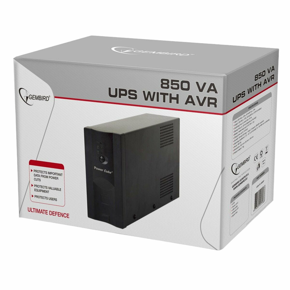 Система бесперебойного питания Интерактивная SAI GEMBIRD UPS-PC-850AP 520 W-3