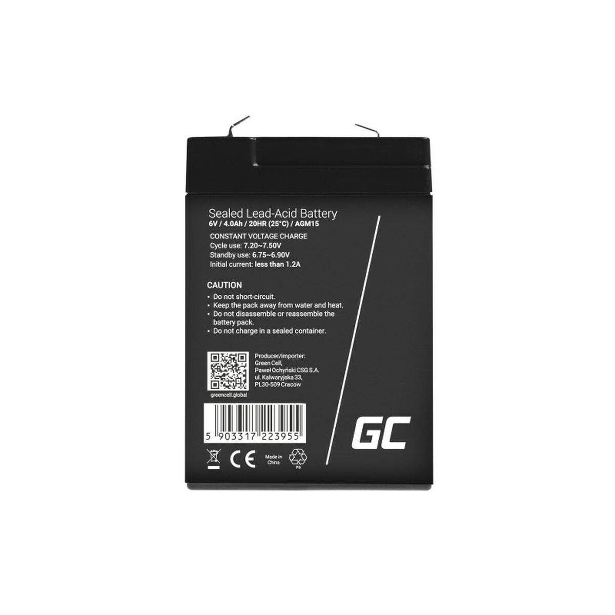 Аккумулятор для Система бесперебойного питания Green Cell AGM15 4 Ah 220 V-2