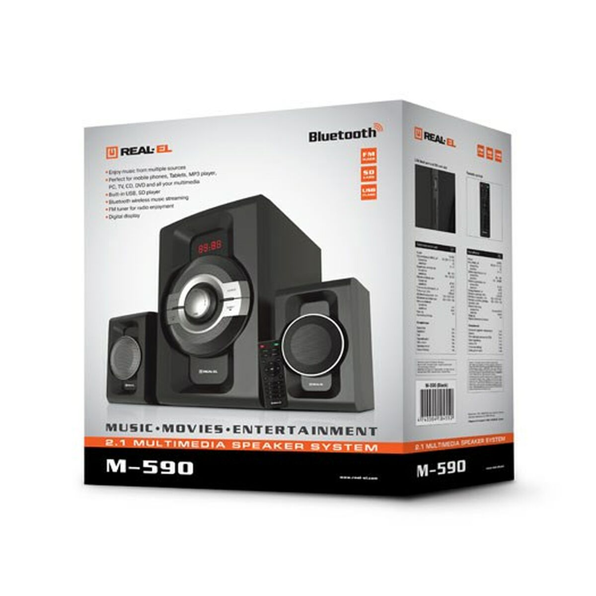 Динамики для ПК Real-El M-590 Чёрный 60 W-8