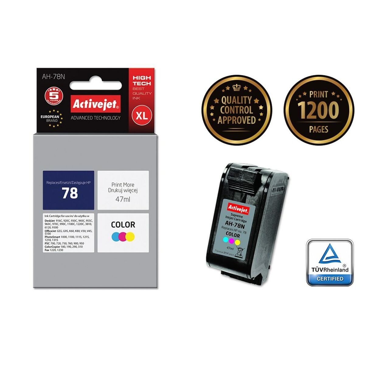 Activejet Kompatybilny wkład atramentowy AH-78N różowy/żółty-2