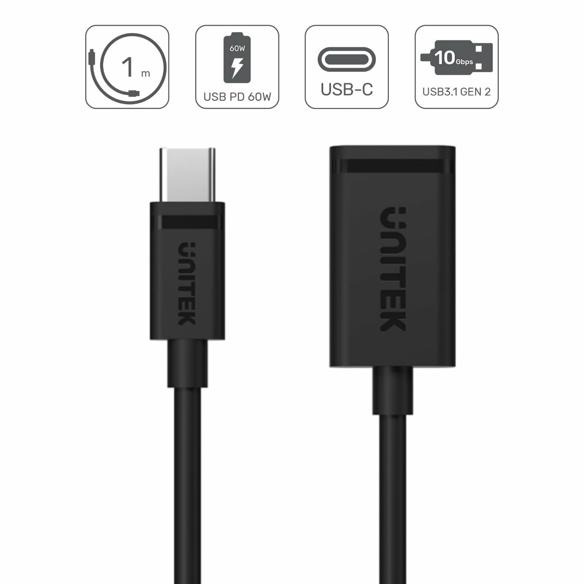 Unitek Universal USB-C-USB Cable C476BK-1M 1 م-5