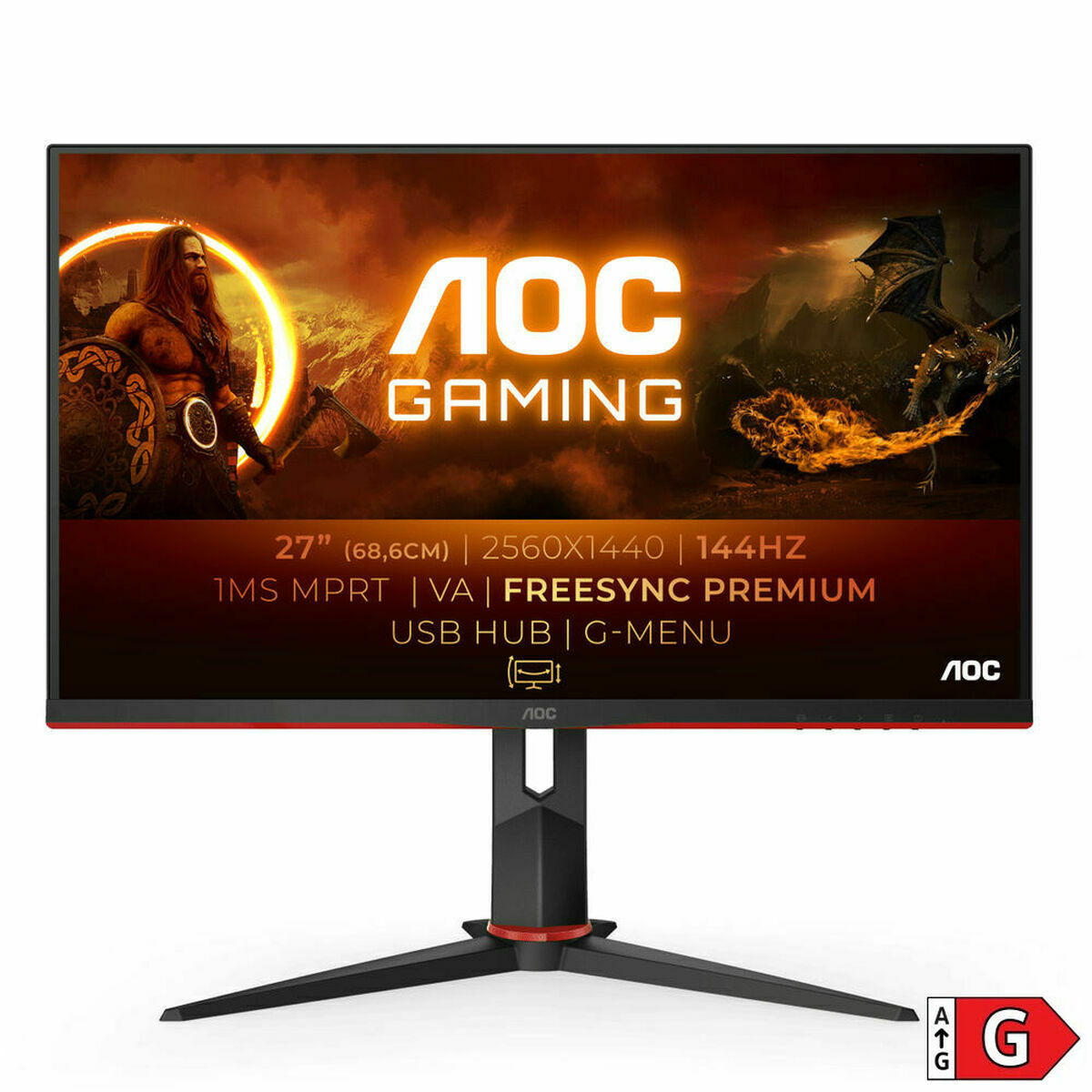 راقب AOC Q27G2U/BK Black sRGB 1. 8 م-3